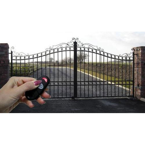 Automatic wrought iron driveway gates with remote control