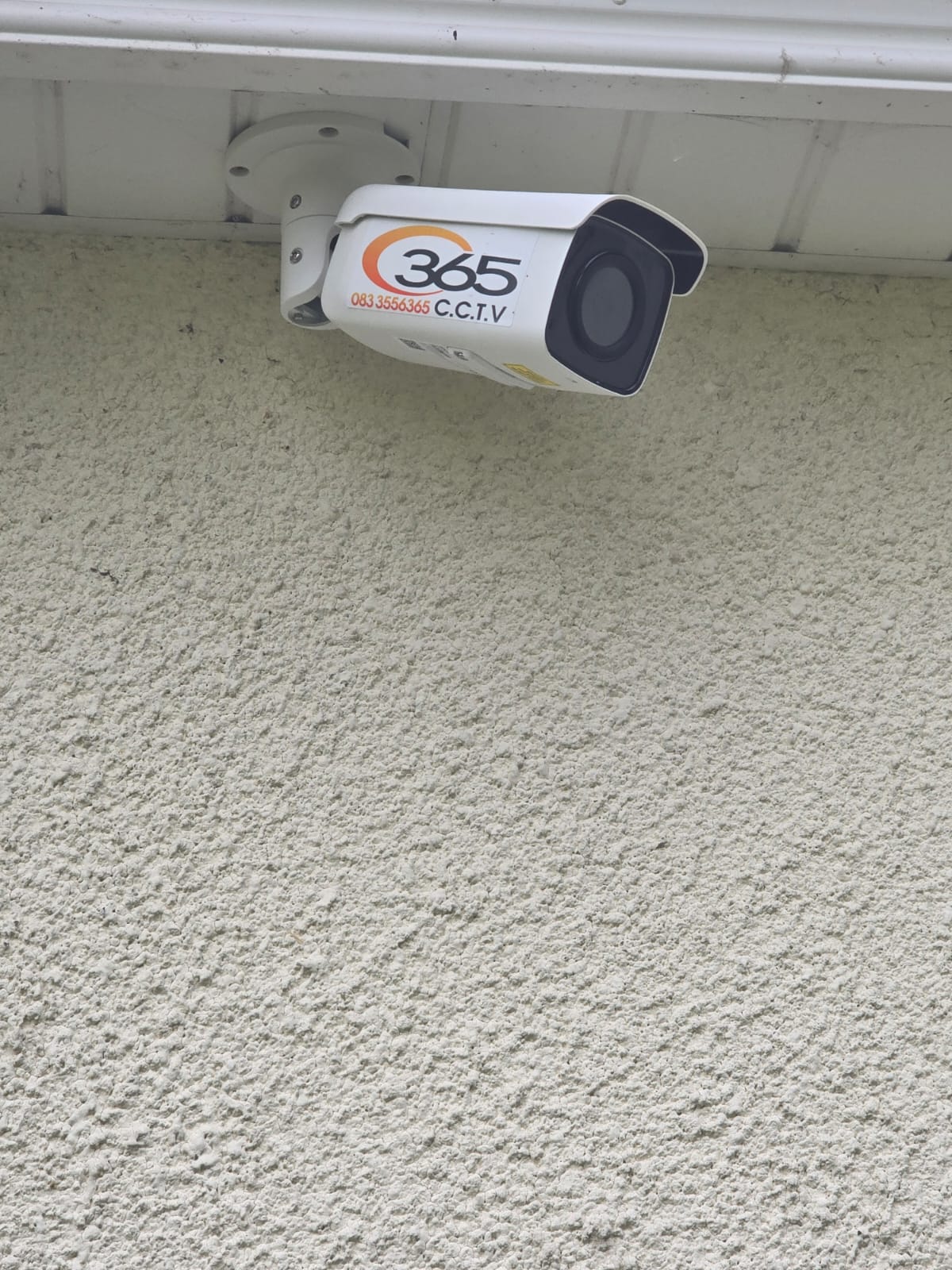 365 CCTV bullet camera installed on a building exterior